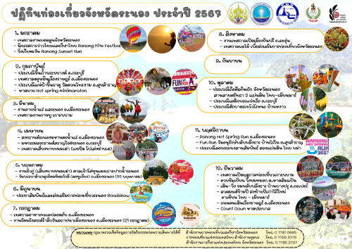 ปฎิทินท่องเที่ยวจังหวัดระนอง ประจำปี 2567